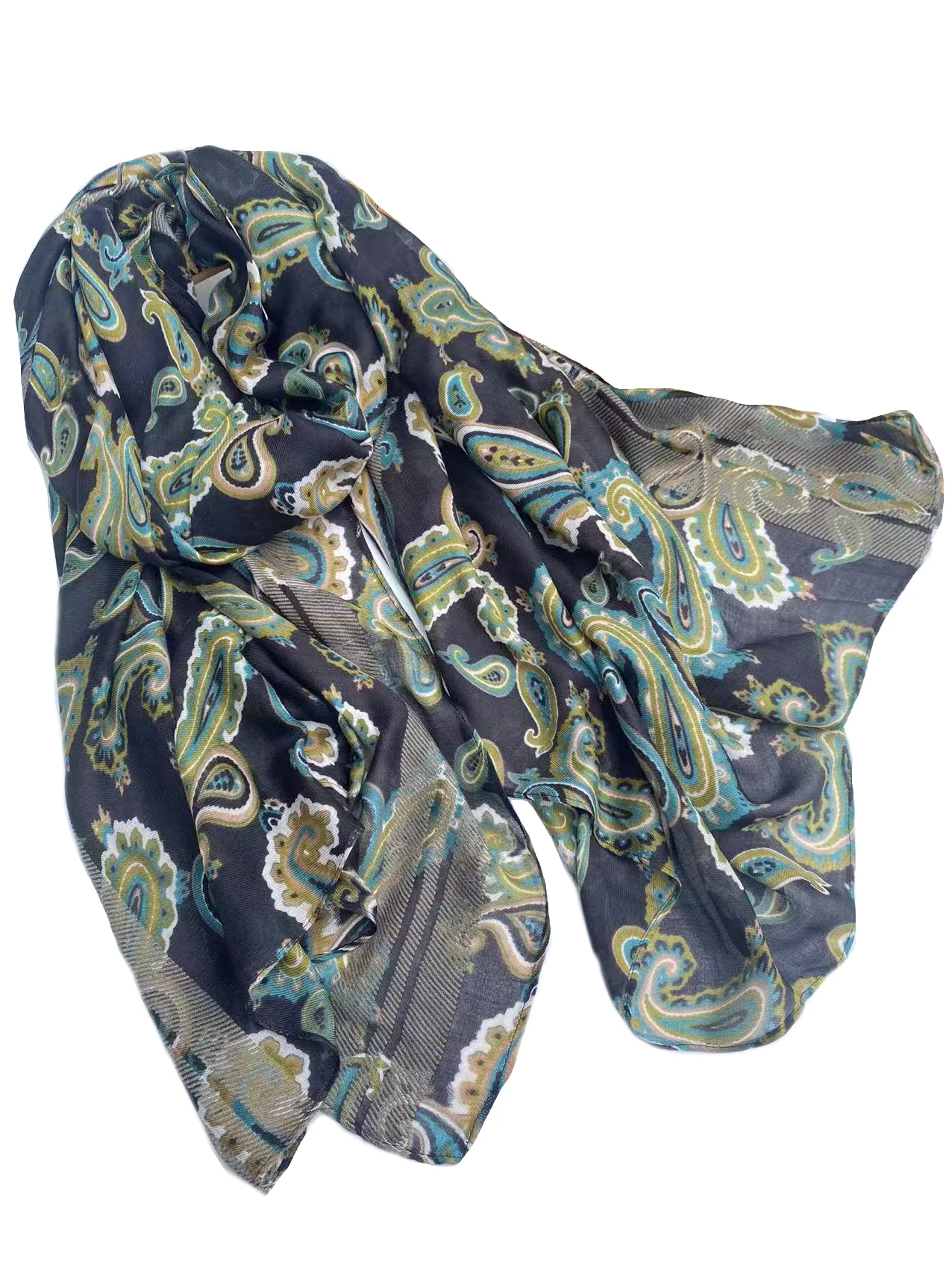 

Новинка 2022, хлопковый шарф с принтом пейсли, шали, длинный женский Мягкий хиджаб с цветочным узором, бесплатная доставка