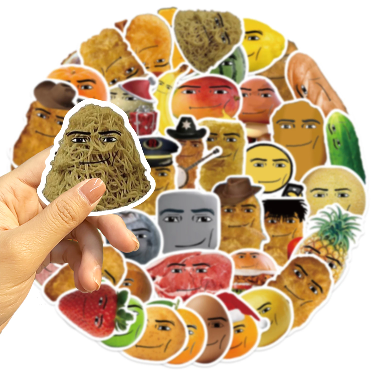 56/118PCS 재미있는 승리하는 웃는 닭 너겟 밈 스티커 휴대폰 케이스 노트북 태블릿 물컵용 장식 스티커