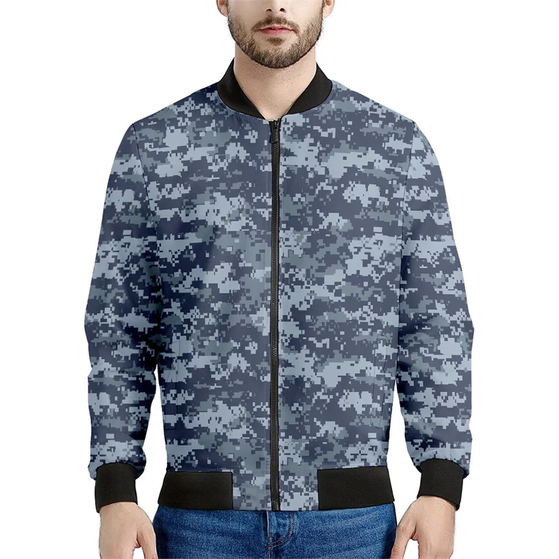 thumbnail image 1 of Chaqueta con estampado 3D de camuflaje de mosaico para hombre, sudadera deportiva con gráfico de camuflaje, camisetas para niños, abrigos de bombardero con cremallera de calle de manga larga, 1 of 5