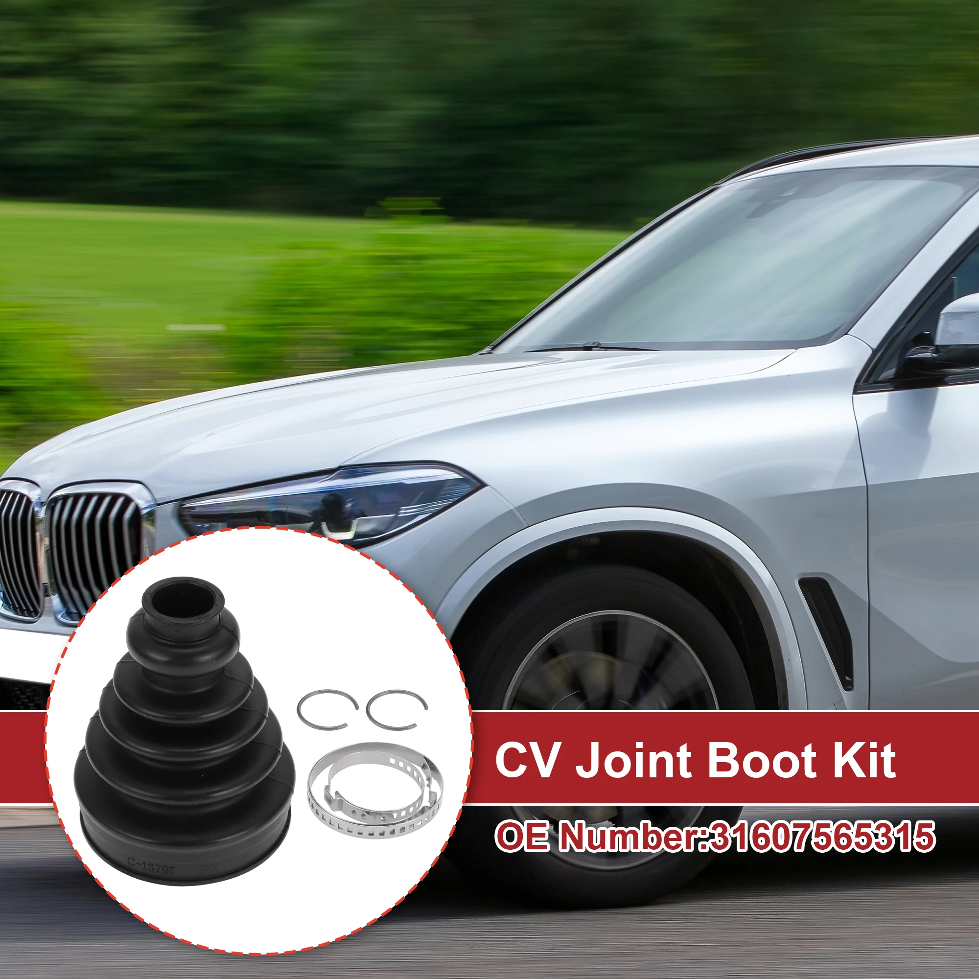 X Autohaux No.31607565315 Inner CV Joint Boot Kit with Clamps for BMW X5 2000-2006 for BMW 325i 2001-2005 330xi 2001