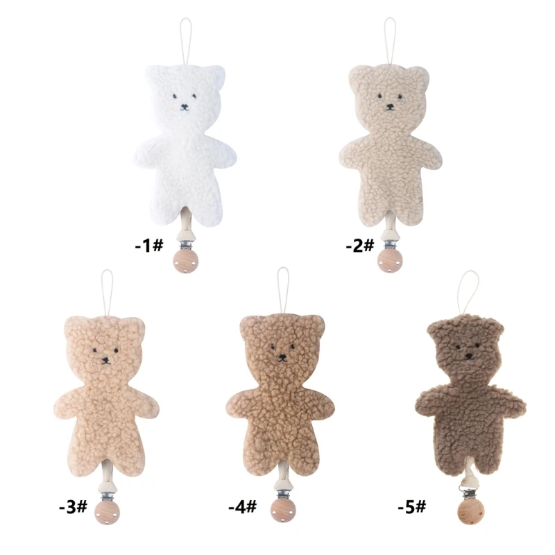 

Pacifier Chain Pendant Pacifier Clip Holder Soft Plush Bear Charm Crib Decors