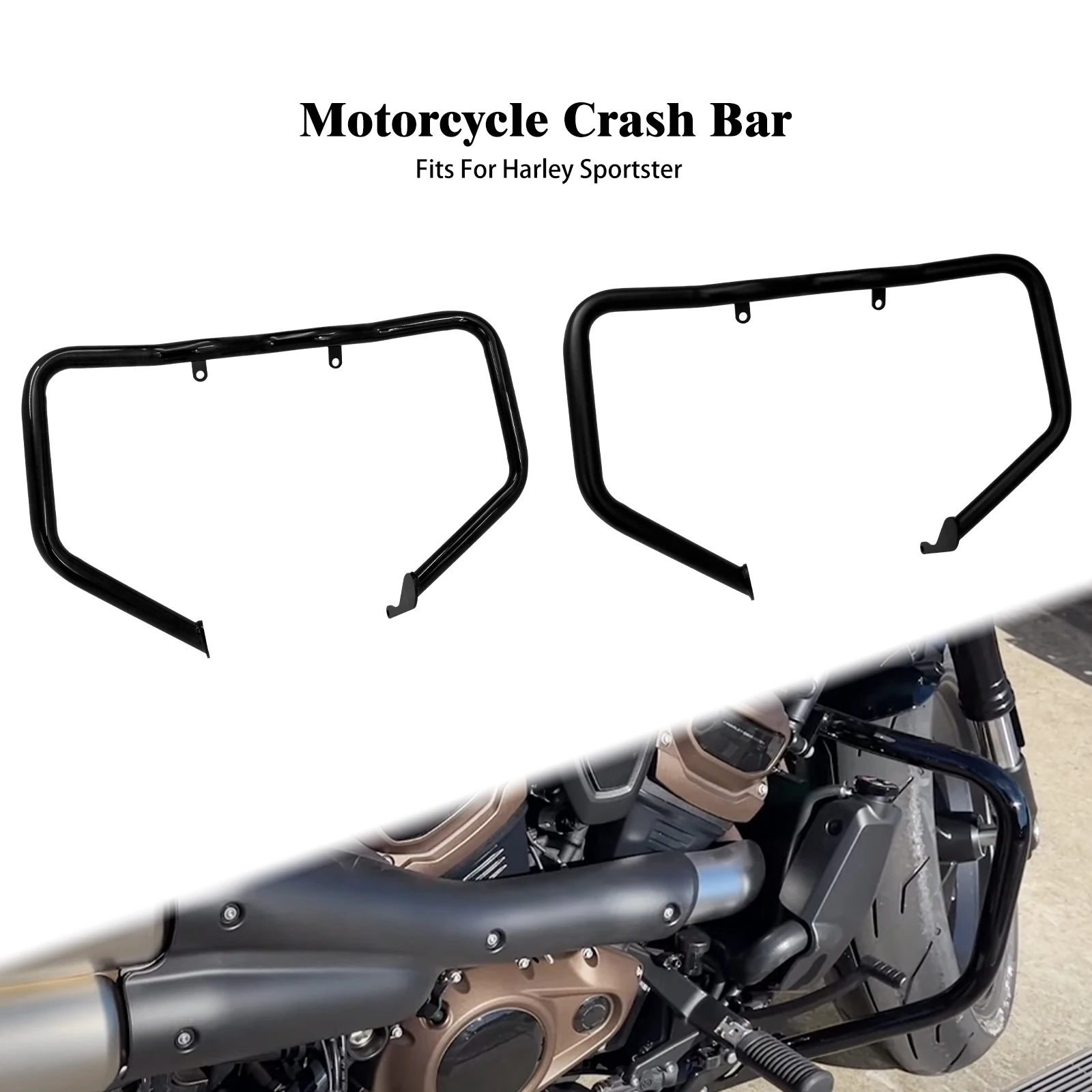 

Motorcycle Highway Crash Bar Front Engine Guard Gloss Black/Matte Black For Harley Sportster S RH1250S 2021 2022