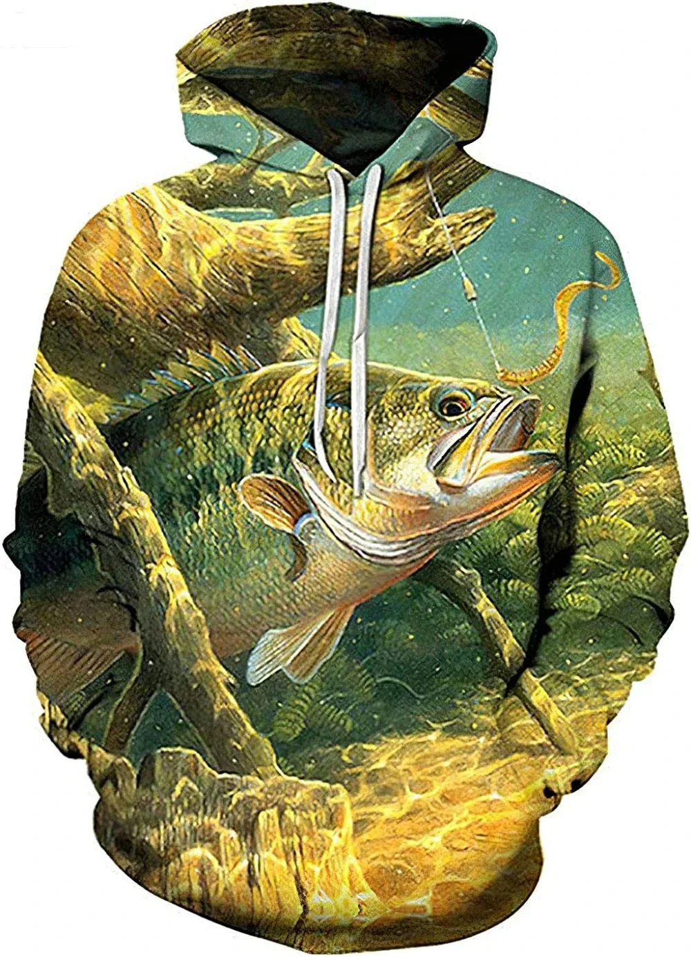 thumbnail image 1 of Sudadera con capucha para hombre, diseño de peces, estampado 3D, para amantes de la pesca, informal, de manga larga, ropa deportiva de gran tamaño, 6XL, 1 of 4