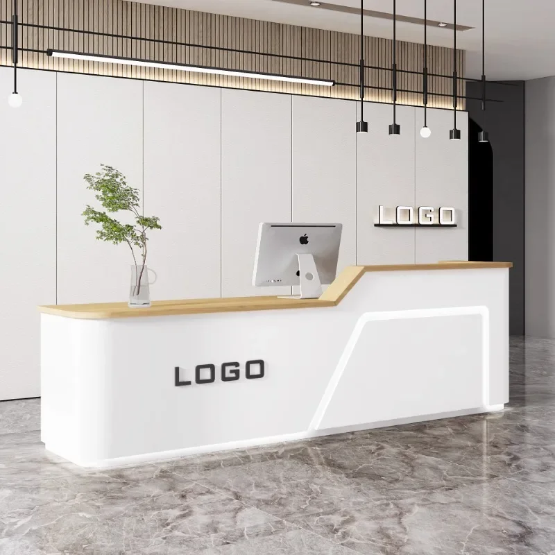 Hospital Counter Reception Desks Computer Luxury Modern Cashier Table Mobile White Recepcion Mostrador Beauty Salon Furniture