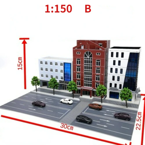 1/150 Scale Diorama Building Model City Street View Architectural Model For Guam Backdrop Display Scene Prop Model Collection 3