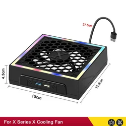Premium Cooling Fan with Colorful Light Strip and Dual USB Ports (Black)