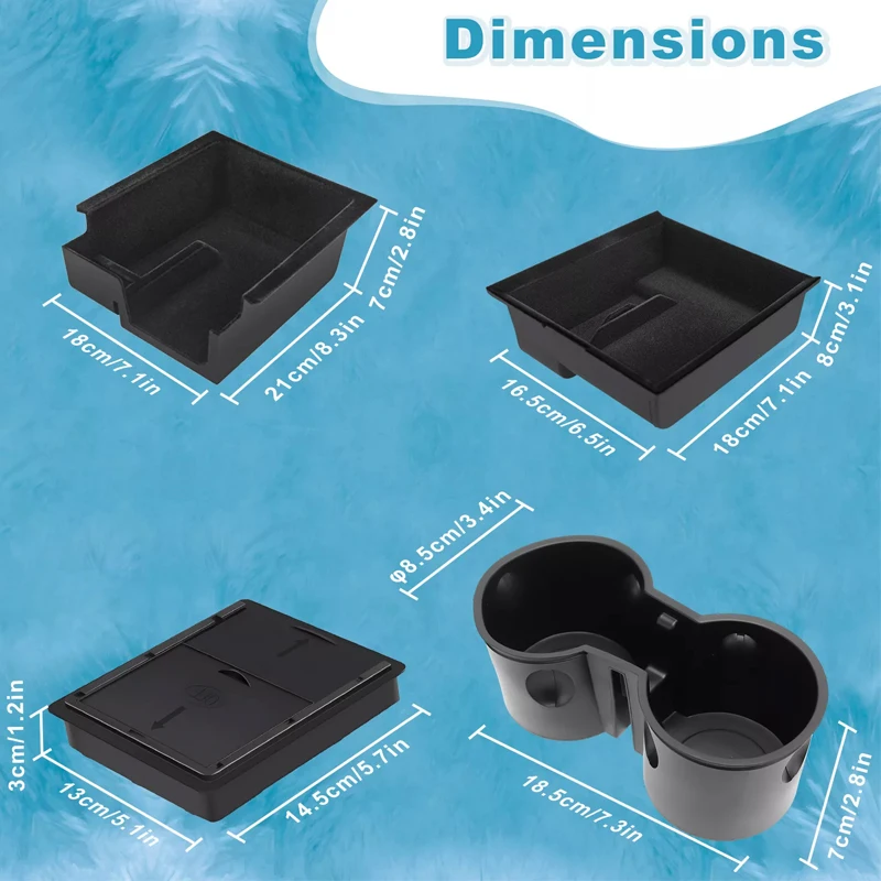 Console Armrest Storage Box Central Storage Armrest Cup Holder Box Car Interior Accessories For Tesla Model 3/Y 2021 2022 2023