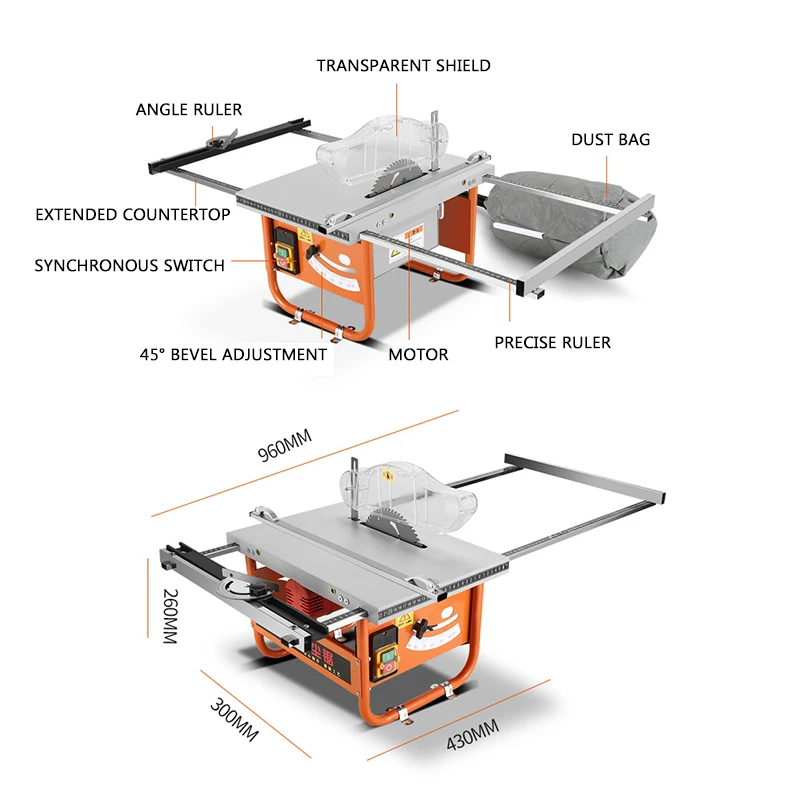 Multifunctional woodworking saw table portable household electric circular saw trimming machine jigsaw flip table