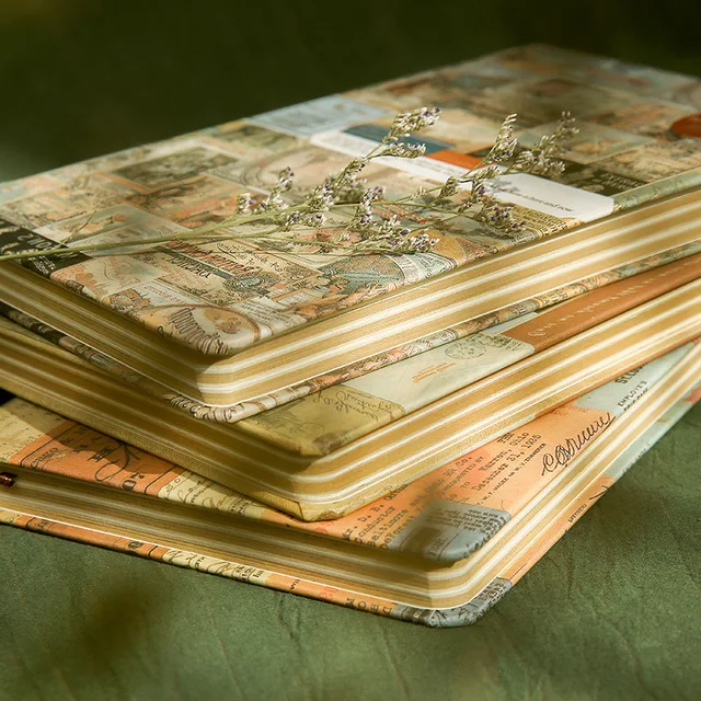 빈티지 노트 A5 창의적인 문구 일기 플래너 저널 메모장, 부드러운 크래프트 종이 노트북 선물, 유럽 레트로, 1 개