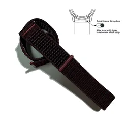 Enhanced Quick Release Nylon Elastic Watch Strap with Adjustable Hook and Loop Closure, 22mm Width - 22mm (Plum colored)