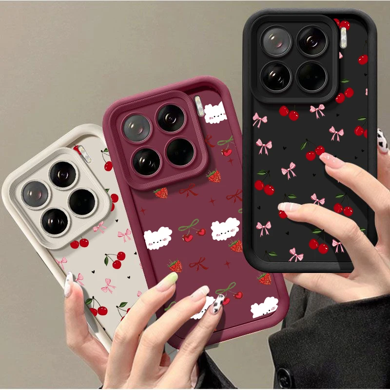 Red Strawberry Cherry Fruit Bow Phone Case