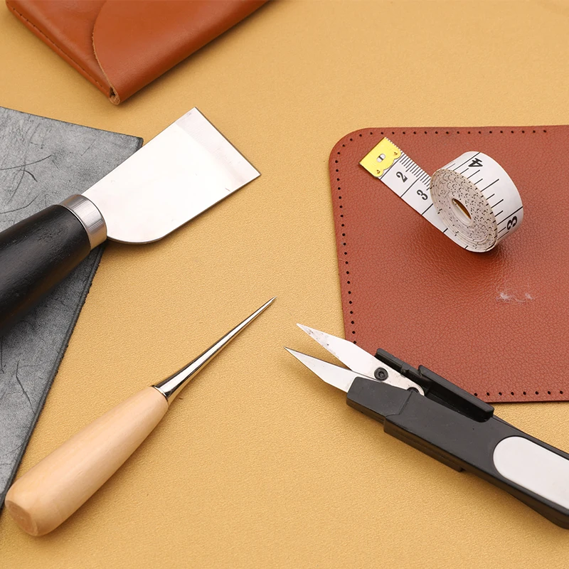 Leather Craft Tool Kit Professional Hand Sewing Stitching Hole Punching Carving Knife Accessories