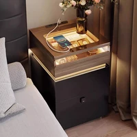 Commode de chambre de luxe avec tiroirs, armoire de rangement, table de chevet mobile, organisateur avec serrure à empreinte digitale, Criado Mudo, mobilier d'hôtel 3