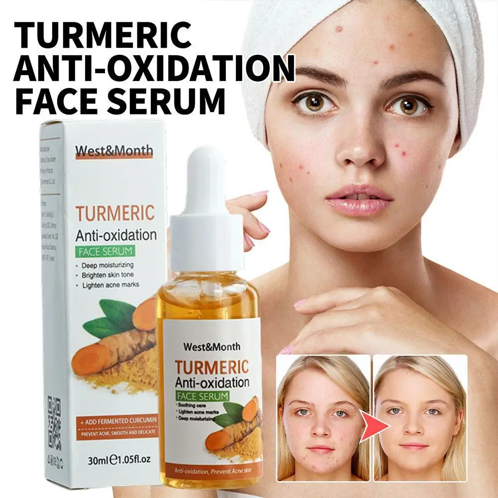 3PCs Turmeric Face Serum Anti-oxidation Dark Spot Corrector Facial Brighten White Oil