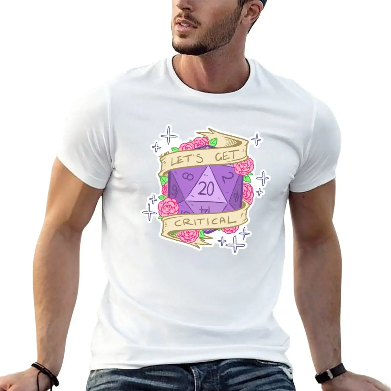 

d20 - Let's Get Critical T-Shirt quick drying summer top plain Men's t-shirt