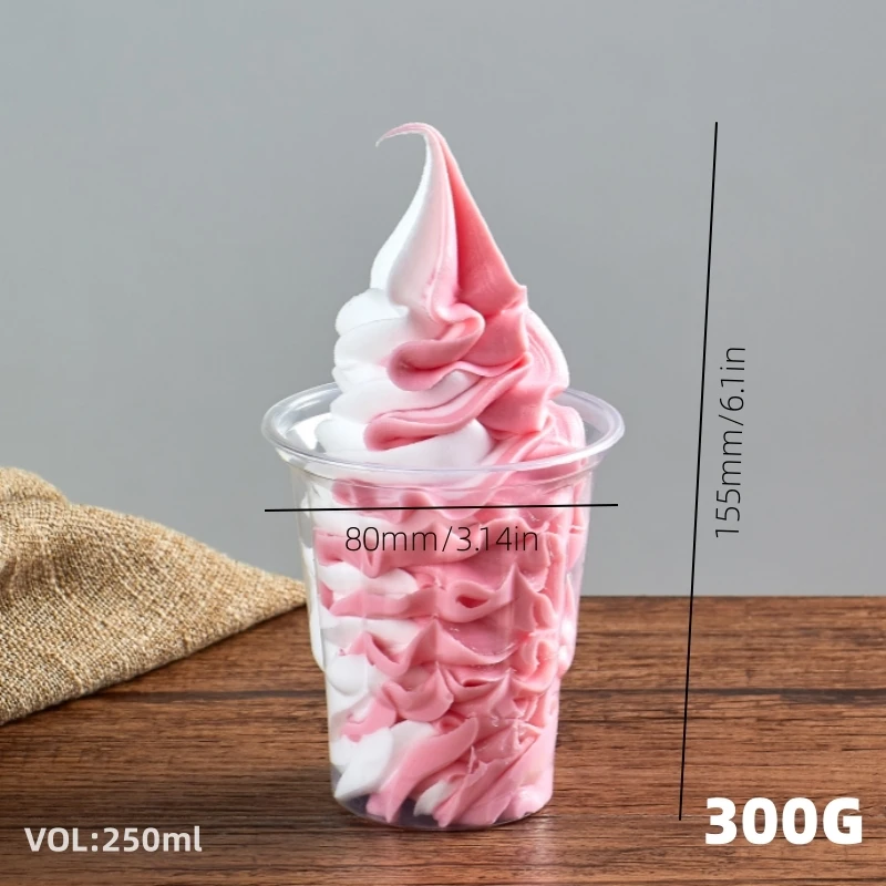 Simulation sundae props 1:1 cup syrup ice Cream model Artificial fruit sample model fake food for Decoration Window Display