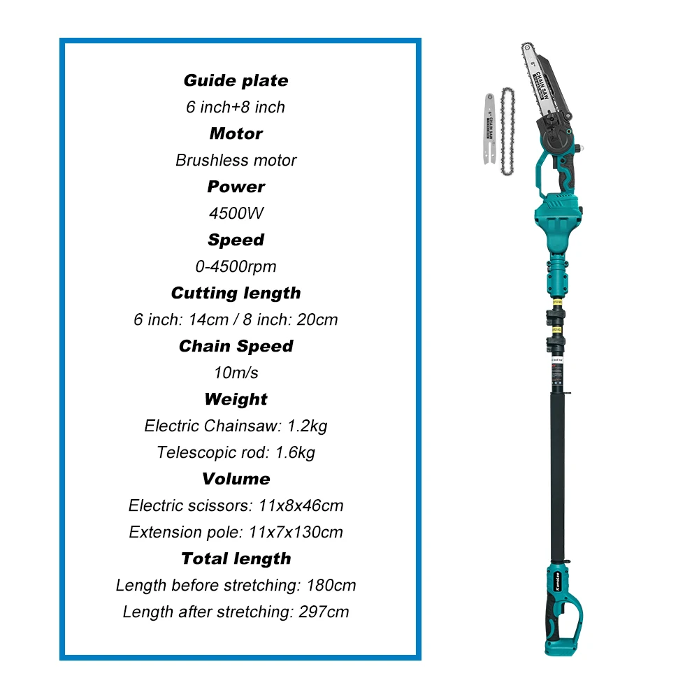 6 Inch+8 Inch Mini Brushless Electric Saw Rechargeable Chain Saw Wood Cutter Pruning Garden Power Tools mini chainsaw electric chainsaw electric saw
