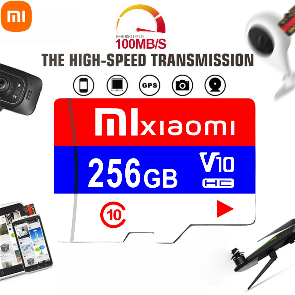 

Xiaomi Memory Card TF Card 2TB V10 High Speed Flash 1TB 512GB Expanded Data Storage With Full Adapter For Phone/Camera