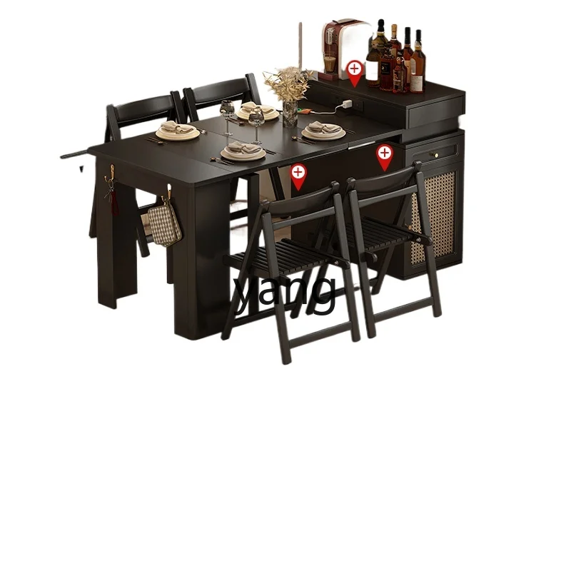 

CX Foldable Retractable Island Table a Small Apartment Home Does Not Occupy Space Solid Wood Dining Tables and Chairs