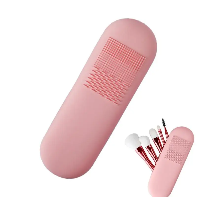 

Makeup Bag Portable Silicon Small Makeup Brush Purse Large Capacity Waterproof Makeup Storage Box Makeup Brush Travel Holder