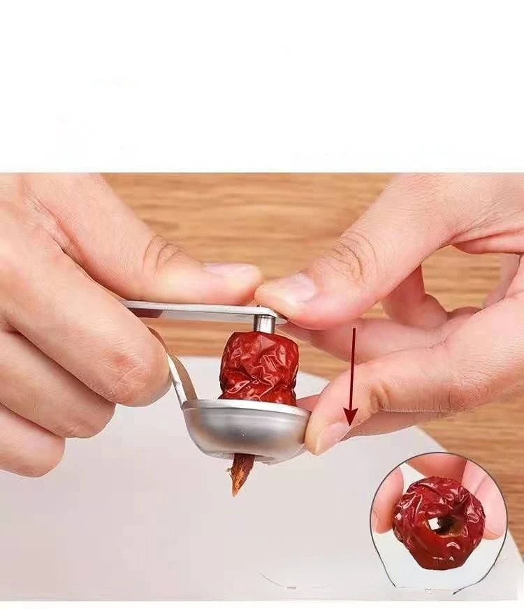 2022 Stainless Steel Cherry Pitters Long Handle Fruit Corer Seed Remover For Jujube Hawthorn  & Vegetable Tool  