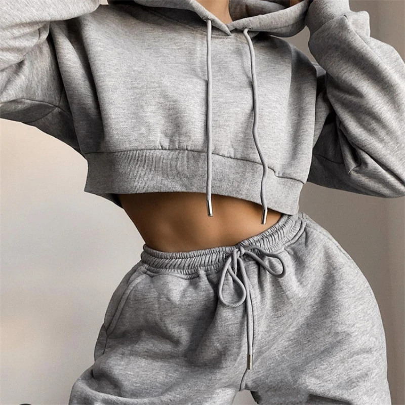 inner fur mens tracksuits winter men s set warm hoodies suit casual fleece lined sweatshirts men s 2 piece set sportswear 2022 Tracksuit Women Two Piece Set Casual Sport Outfits Hoodies Sweatshirt+Sweatpants Jogger Pants Spring Autumn Sportswear 2022