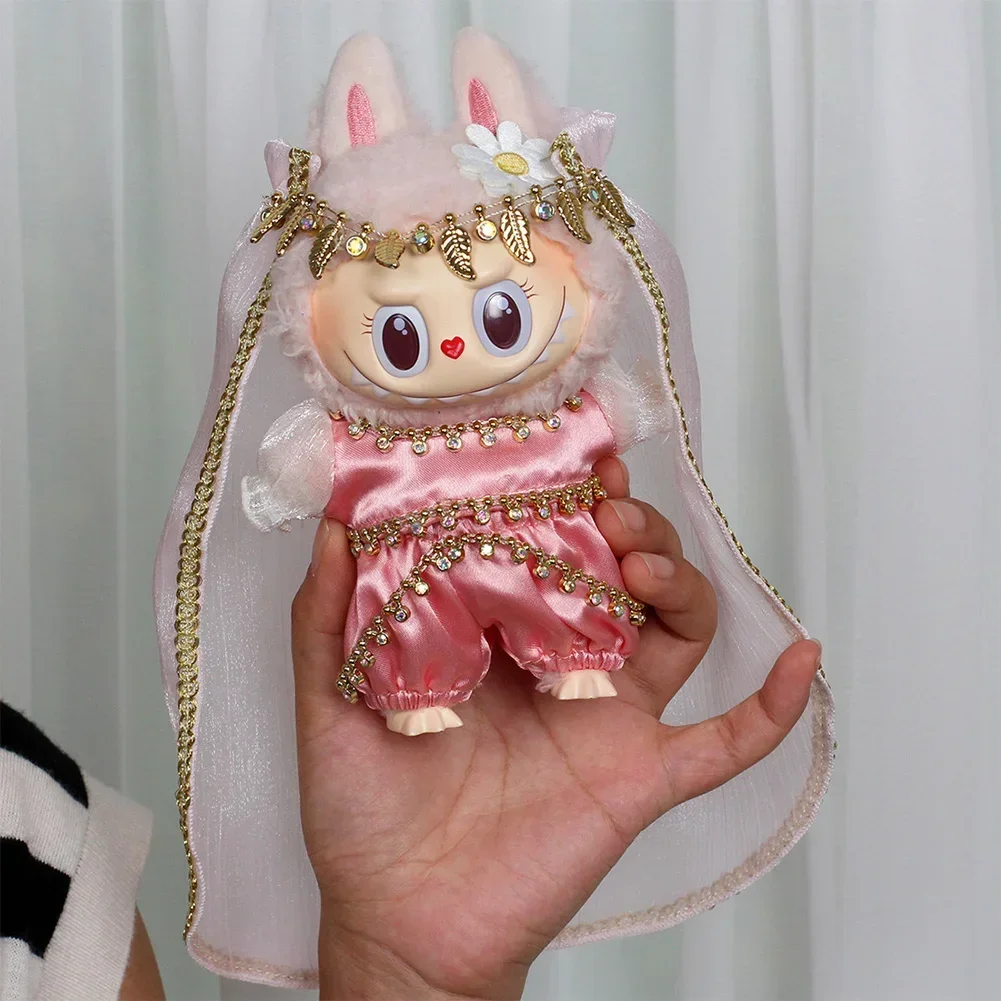thumbnail image 1 of Ropa y accesorios para minimuñecos de peluche de 17 cm para ídolos de Corea del Kpop Exo Labubu, camisa con flores, chaqueta de cuero, falda, ropa de regalo, 1 of 5
