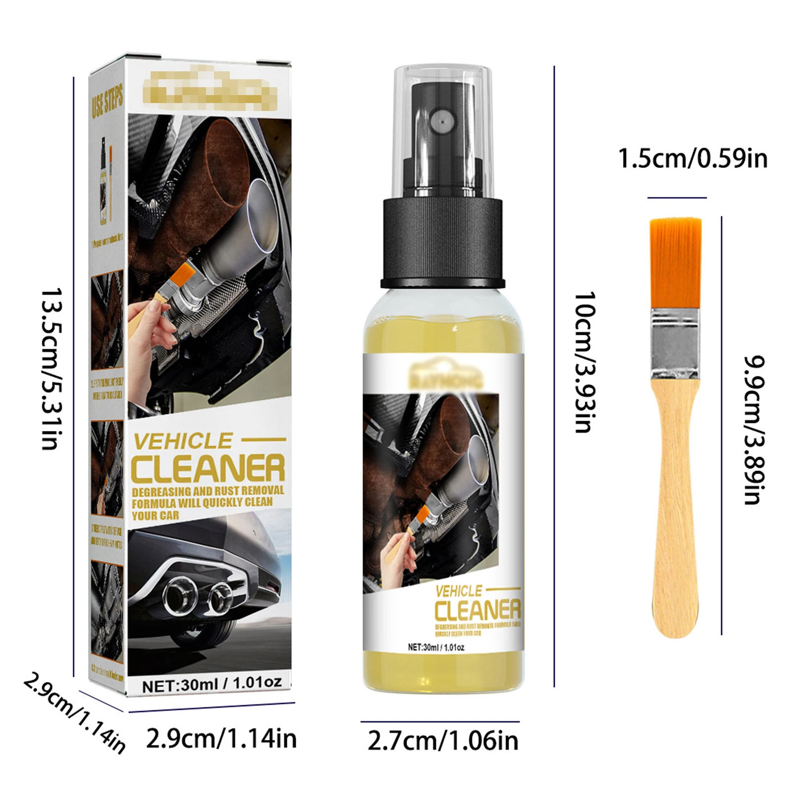 Car Rust Remover Spray Wheel Cleaner For Car Detailing Removes Brake Dust Aluminum Alloy Mag Chrome Painted Clearcoated