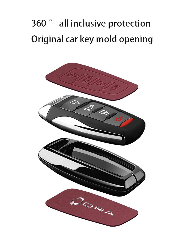 Auto Schlüssel Fall Abdeckung Shell Tasche Für Die GWM HAVAL H6 M6 ORA Gute Katze Weiße Katze IQ Auto-Styling Halter Shell Schlüsselbund Schutz – Detail 4