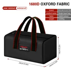 Delixi Electric Professional Tool Bag - Durable Oxford Cloth Portable Storage Handbag for Electricians and Carpenters (001)