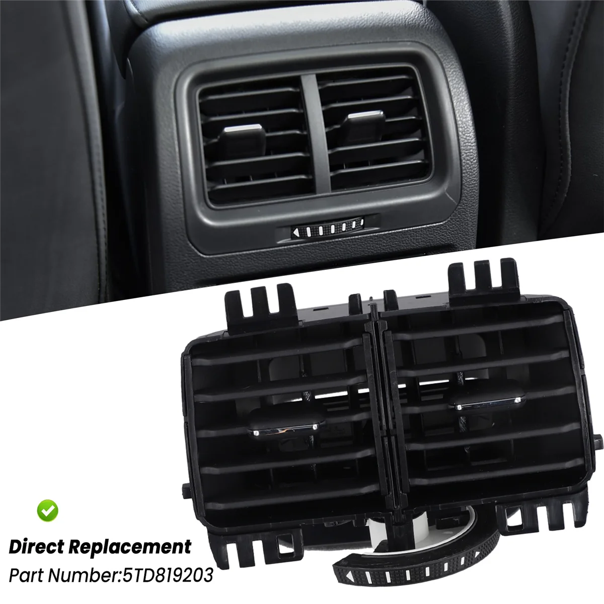 Bocchetta Di Ventilazione Posteriore Aria Condizionata Per Auto - 1TD 819 203 - Compatibile Touran 2004-2015