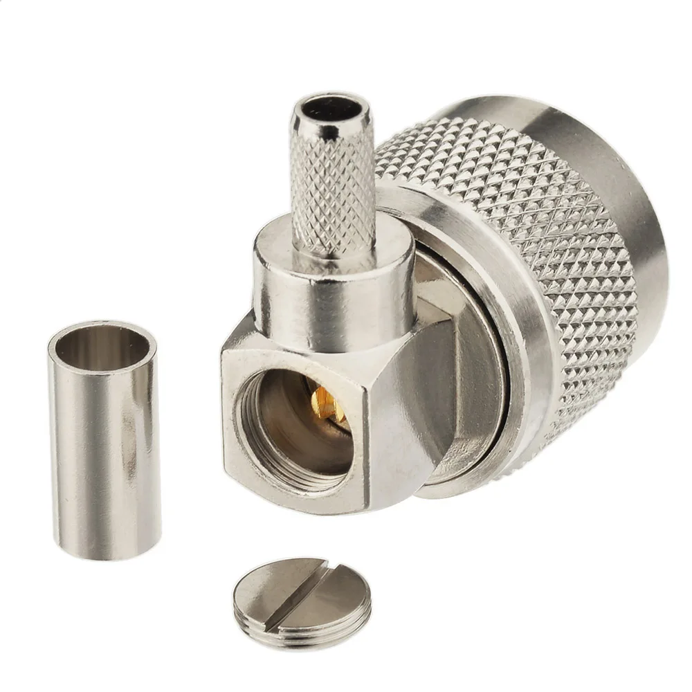 UHF Crimp Male Right Angle RF Coaxial Connector for Cable