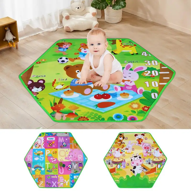 baby play mat pad cotton newborn baby crawling blanket animal play mat owl carpet floor carpet children s room nordic decoration Newborn Crawling Mat Hexagon Elastic Baby Play Mat Waterproof Anti-Slip Children Crawling Carpet Toys Waterproof Crawling Carpet