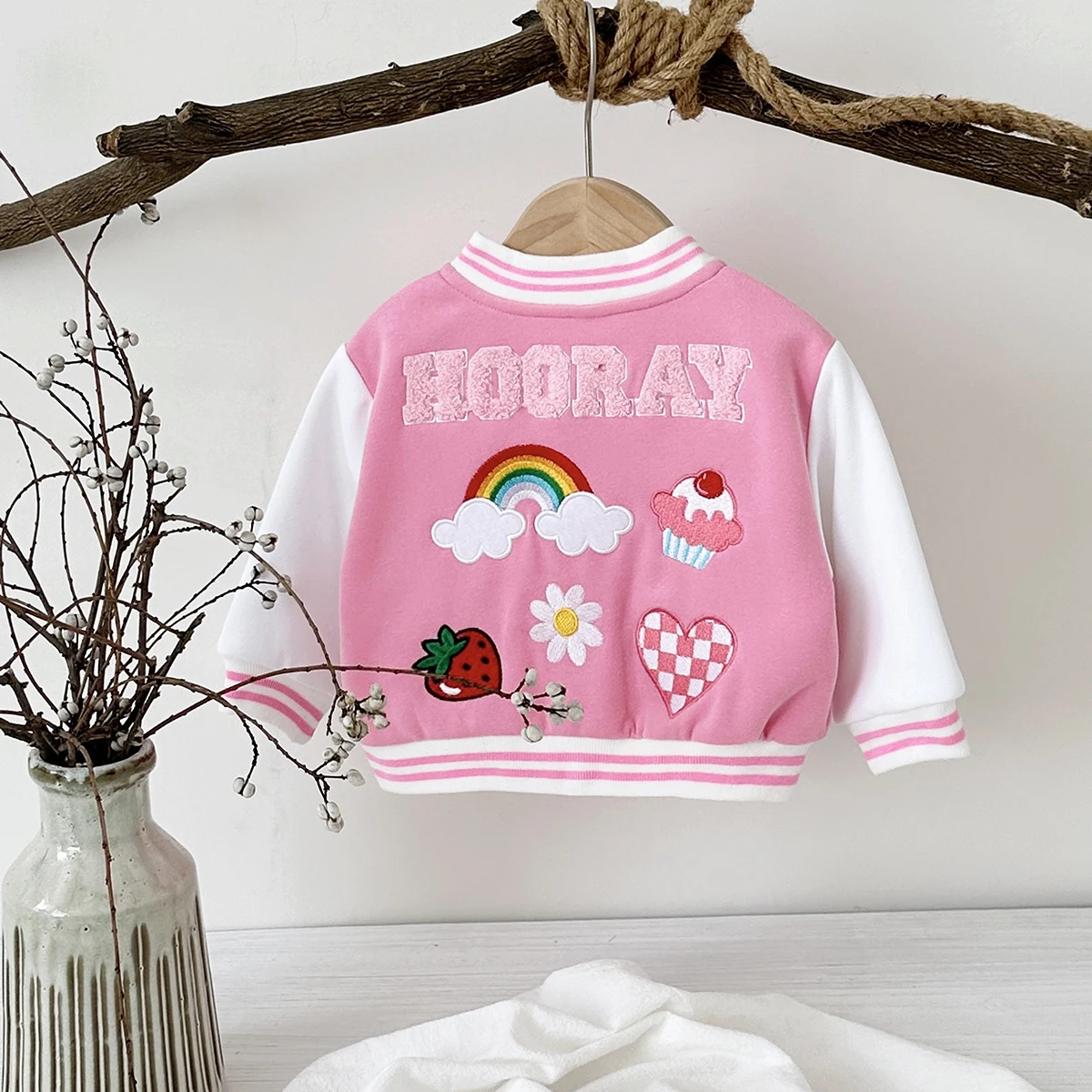 0-3Y Baby Fall Clothes Thick Newborn Baby Clothes Boys Girls Jackets Cartoon Dinosaur Strawberry Stylish Sport Coat Cotton