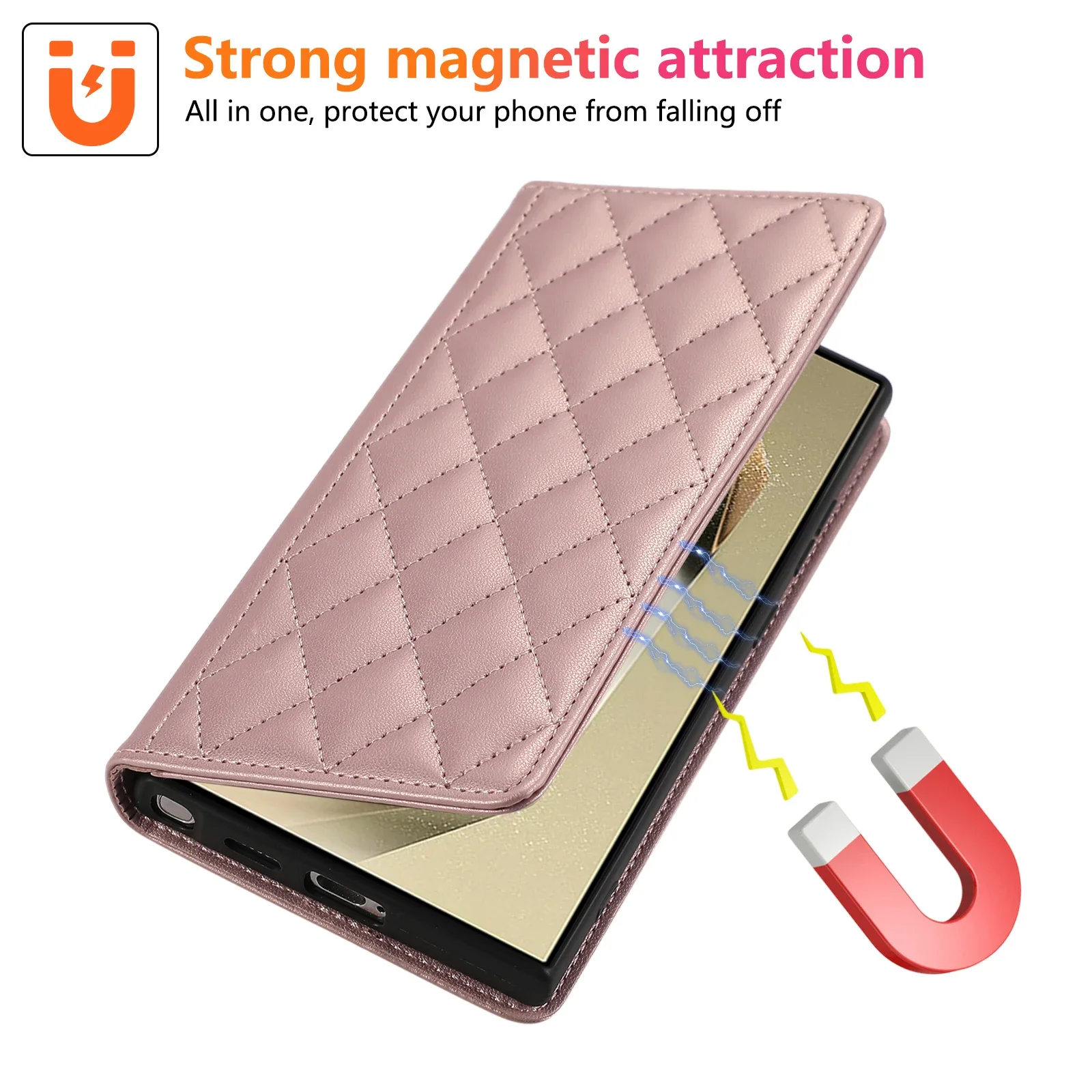 Funda tipo libro de cuero con tapa magnética para Samsung Galaxy S24 Ultra S23 Plus S22 A55 A25 A35 A15 A16 A06_voghion.com