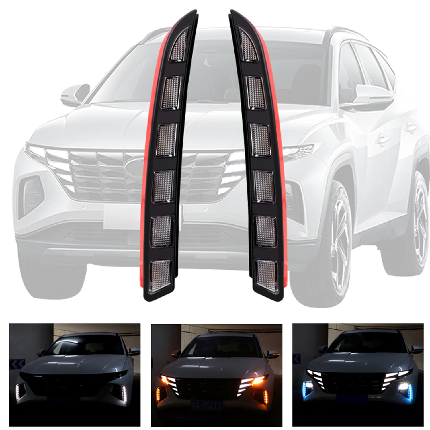 Car Accessories for Hyundai Tucson 2022 2023 LED DRL Daytime Running ...