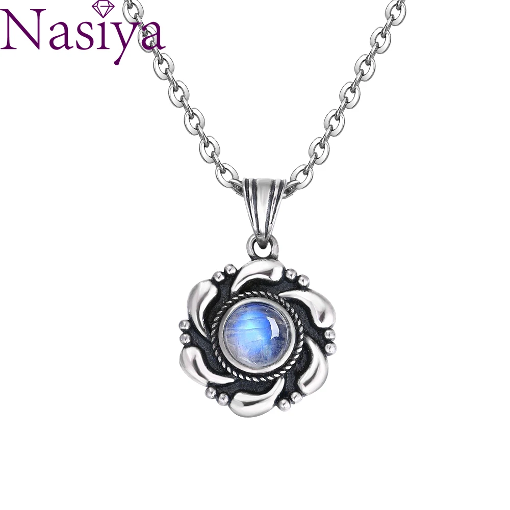 

Natural Moonstone Silver Jewelry Pendants Necklaces Kite Shape for Women Men Vintage Fashion Woman Pendants Hotsale