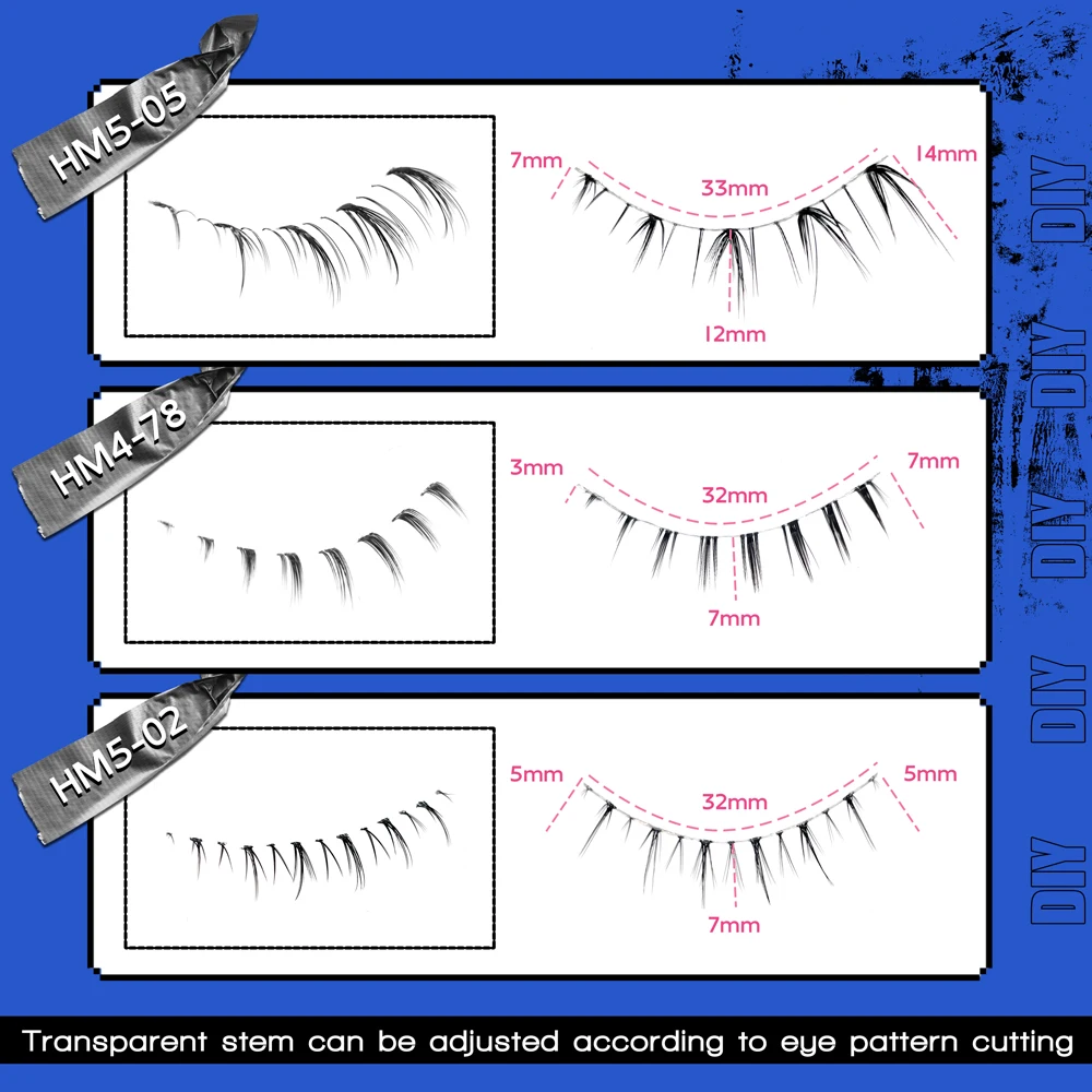 Vipuda Lower Lashes 5 Pairs Clear Band Bottom Lashes Natural Wispy Handmade Under Eye Lashes Extensions Soft Fake Lashes Pack