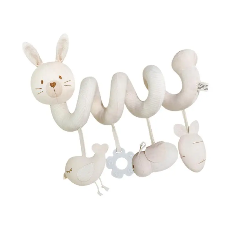 

Спиральная игрушка для автомобиля, съемная спиральная игрушка из органического хлопка, с милым кулоном, для путешествий, для прогулочной коляски