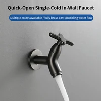 ติดผนังอ่างล้างหน้าก๊อกน้ํา Mop Sink Cold Tap ระเบียง Splash-proof Home Kitchen Sink Quick-เปิดก๊อกน้ําอุปกรณ์ห้องน้ํา 2