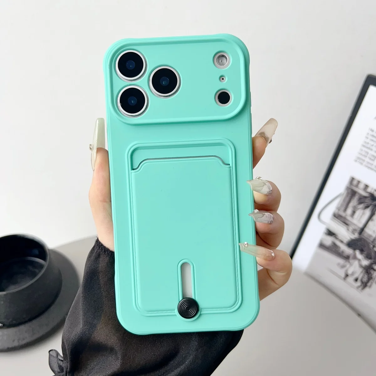 Slim Shockproof Silicone Wallet Phone Case with Card Holder