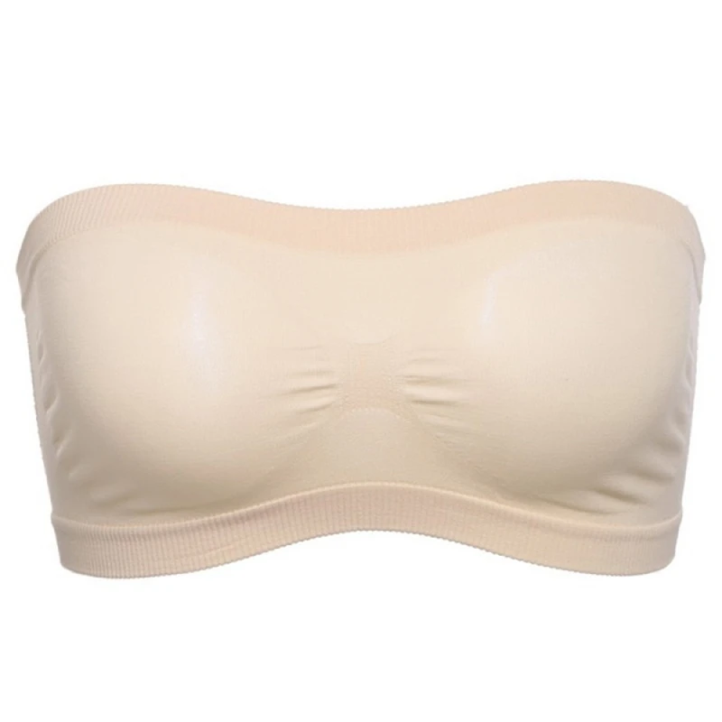 Women lingerie bra Lady's sexy strapless crop top bandeau boob tube brassiere summer breathable mesh invisible strapless without chest pad wrap
