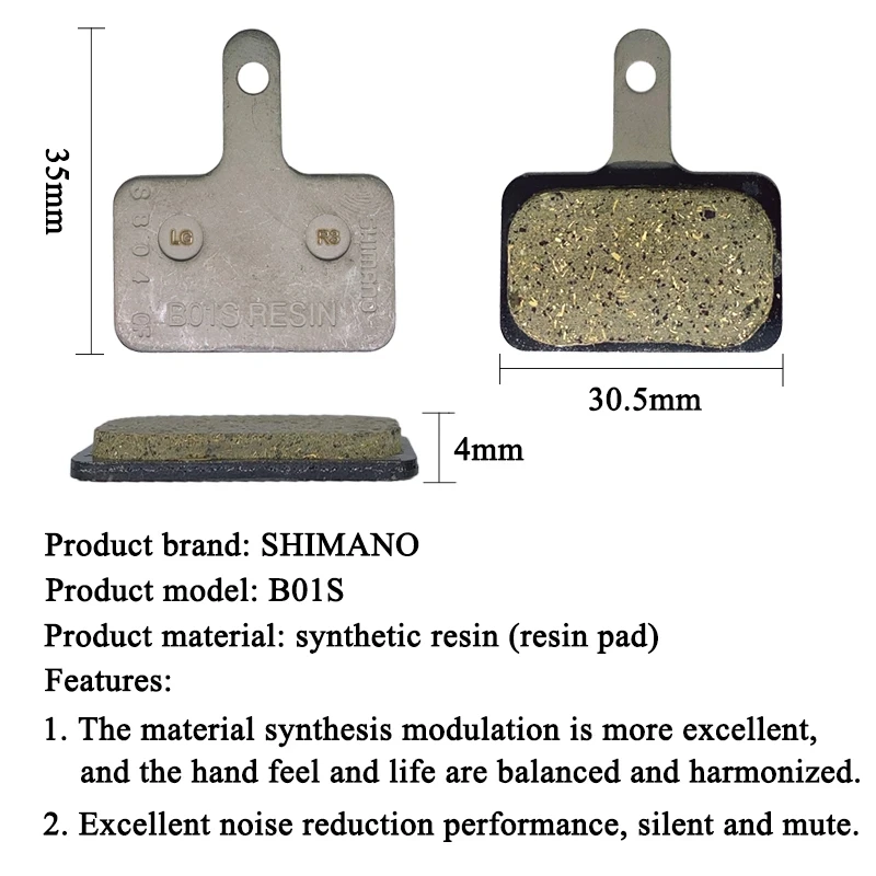 Bicycle Resin Disc Brake Pads For Shimano B01S M525 M515 T615 T675 M505 M495 M486 M485 M475 M465 M447 M446 M445 M416 MT200 M400