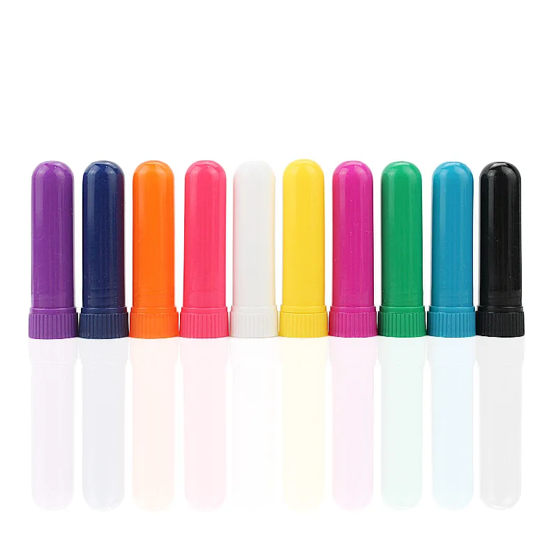 

100sets Essential Oil Plastic Blank Nasal Aromatherapy inhalers Sticks Nasal Inhalers Empty Tubes Nose Nasal with Cotton Wicks