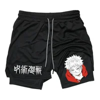 Jujutsu Kaisen Anime Graphic 2 in 1 Compression Shorts for Men Quick Dry Lightweight Gym Performance Shorts Athletic Activewear 2
