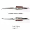 Stainless Steel Cross Locking Lock Tweezer Self Closing Jewelry Soldering Craft Repair Tool Insulated Tweezer Straight Elbow Tip 3