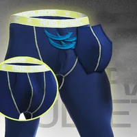 Men Thermal Underwears Men's modal Long Johns Tight-Fitting Leggings Autumn Winter Sexy Penis Scrotum Separation Men Warm Pants 1