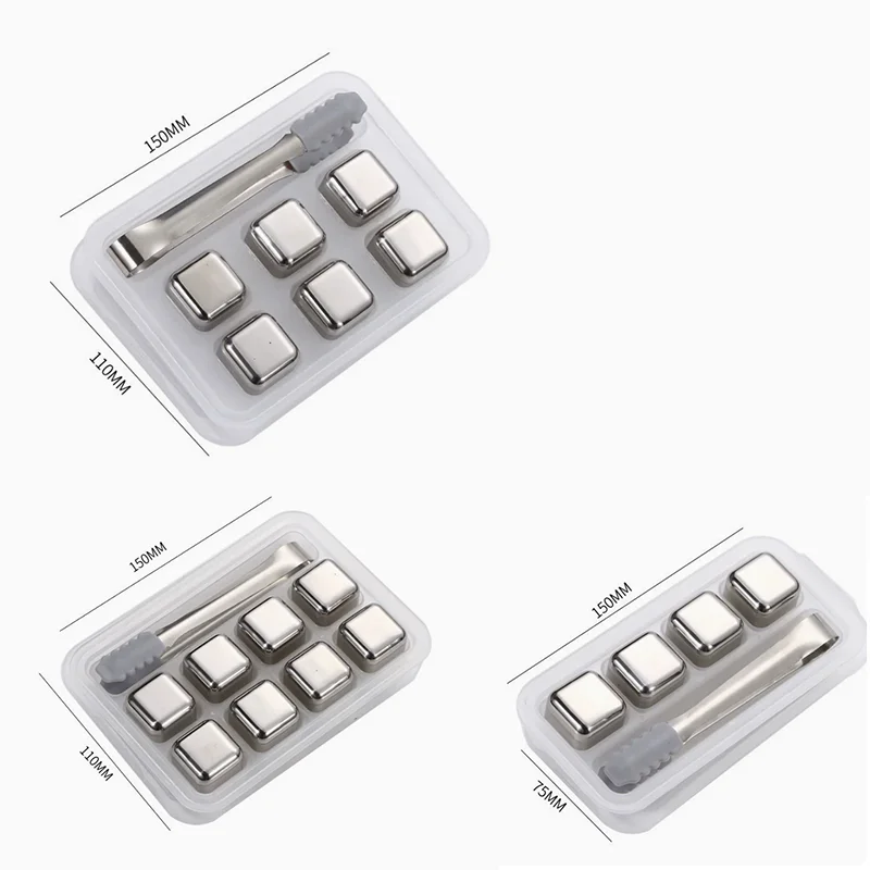 4/8PCS Stainless Steel Ice Cubes Frozen Wine Cooler Food Grade Metal Particle Beer Cooler Bar Tool Reusable Para Cerveja