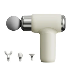 Portable Deep Tissue Muscle Massage Gun - Adjustable Speed Handheld Relaxation Device (White)