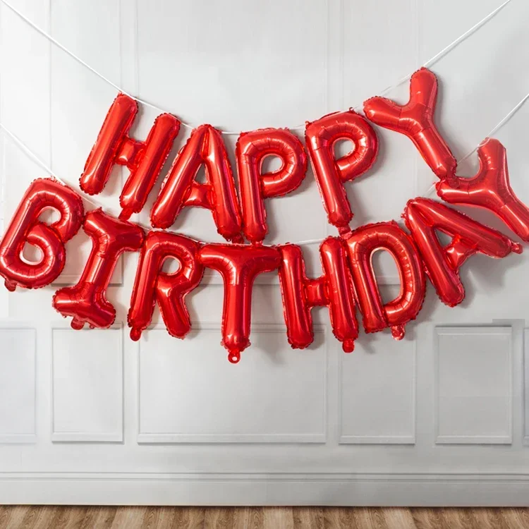 Geburtstagsdekoration Ballons Partyzubehör Alles Gute zum Jahrestag Babyparty Mädchen Junge Geschlechtsoffenbarung Kinder Blauer Folienballon – Detail 3